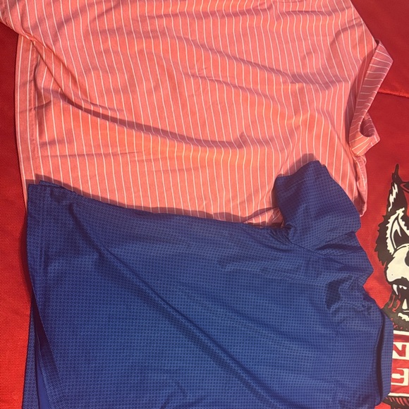 Peter Millar Youth Polo Shirt - Coral and Navy - Picture 4 of 6